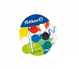 ACUARELA PELIKAN INFANTIL C/PINCEL EST X6
